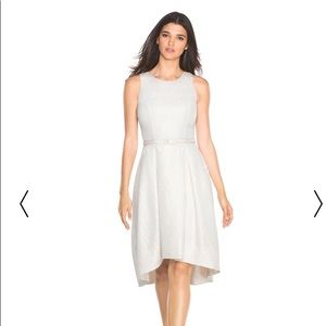 High-low fit and flare champagne/cream dress!